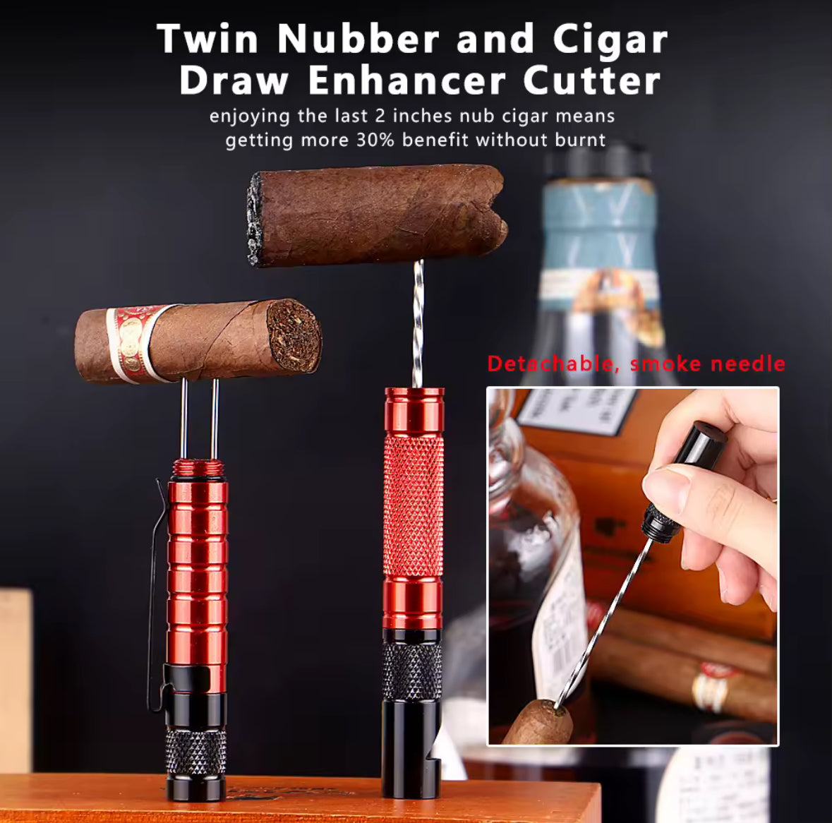 Multi Function Cigar Tool (Red and/or Black)